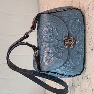 Patricia Nash Rooled Collection blue shoulder bag